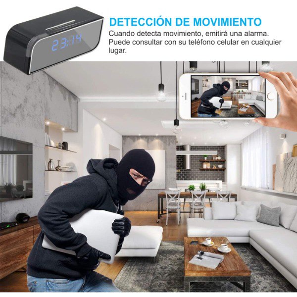 Cámara Espía Reloj Despertador Full HD WiFi 2K/4K con Visión Nocturna